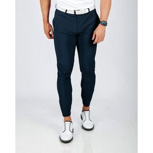 Primo Men's Navy Blue Traditional Golf Stretch Tapered Jogger Pants 36x30